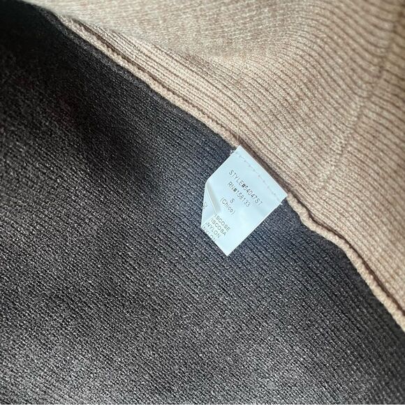 Pink Clover Color Block Cardigan Sweater Pockets Taupe Brown Womens small‎ NWOT - Picture 8 of 14